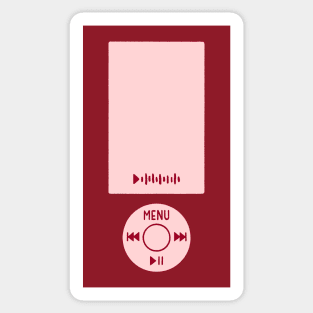 Red MP3 Music Player Retro Sticker